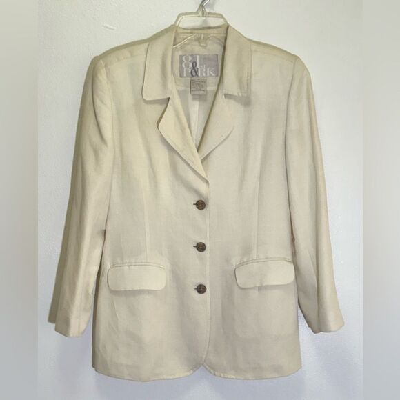 81st & Park Jackets & Blazers - 81st & Park - Vintage Ivory Linen Blend Blazer - size S